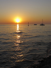 Serie: Sonnenuntergang mit Booten 